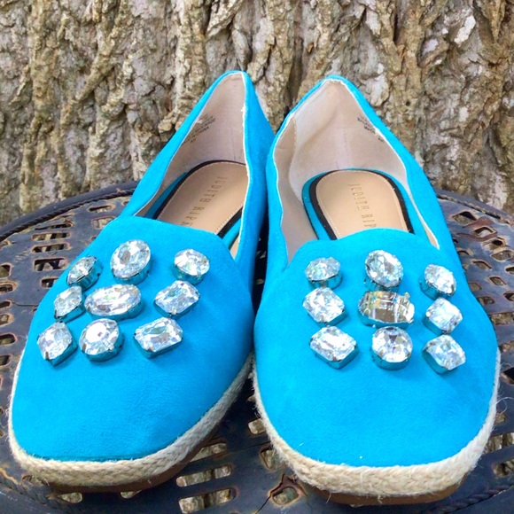 JUDITH RIPKA Olivia*(7M) WOMEN’S Leather Suede Espadrilles Jeweled in Turquoise. - Picture 2 of 8
